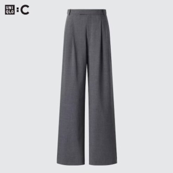 Uniqlo:C - Black Pleated Wide Straight Pant - Size M - Picture 7 of 9
